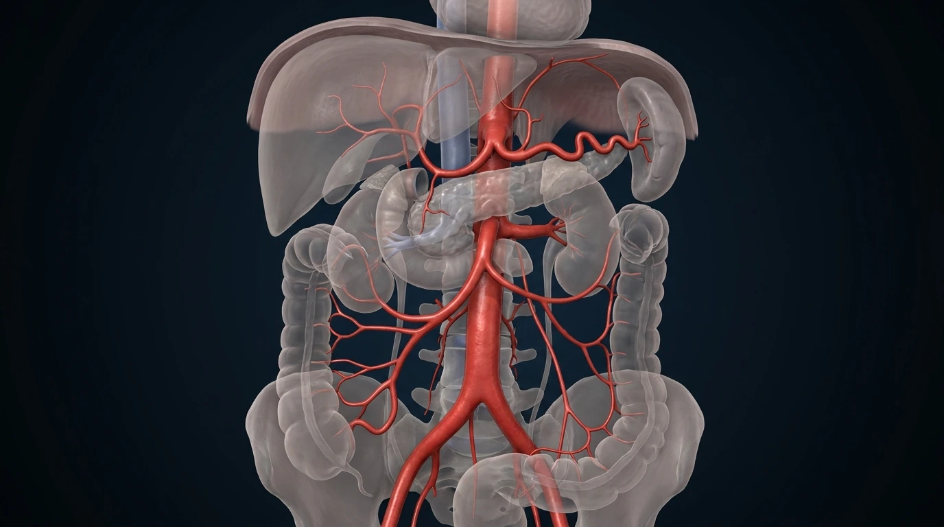 Aorta abdominal: tronco celíaco y arterias mesentéricas