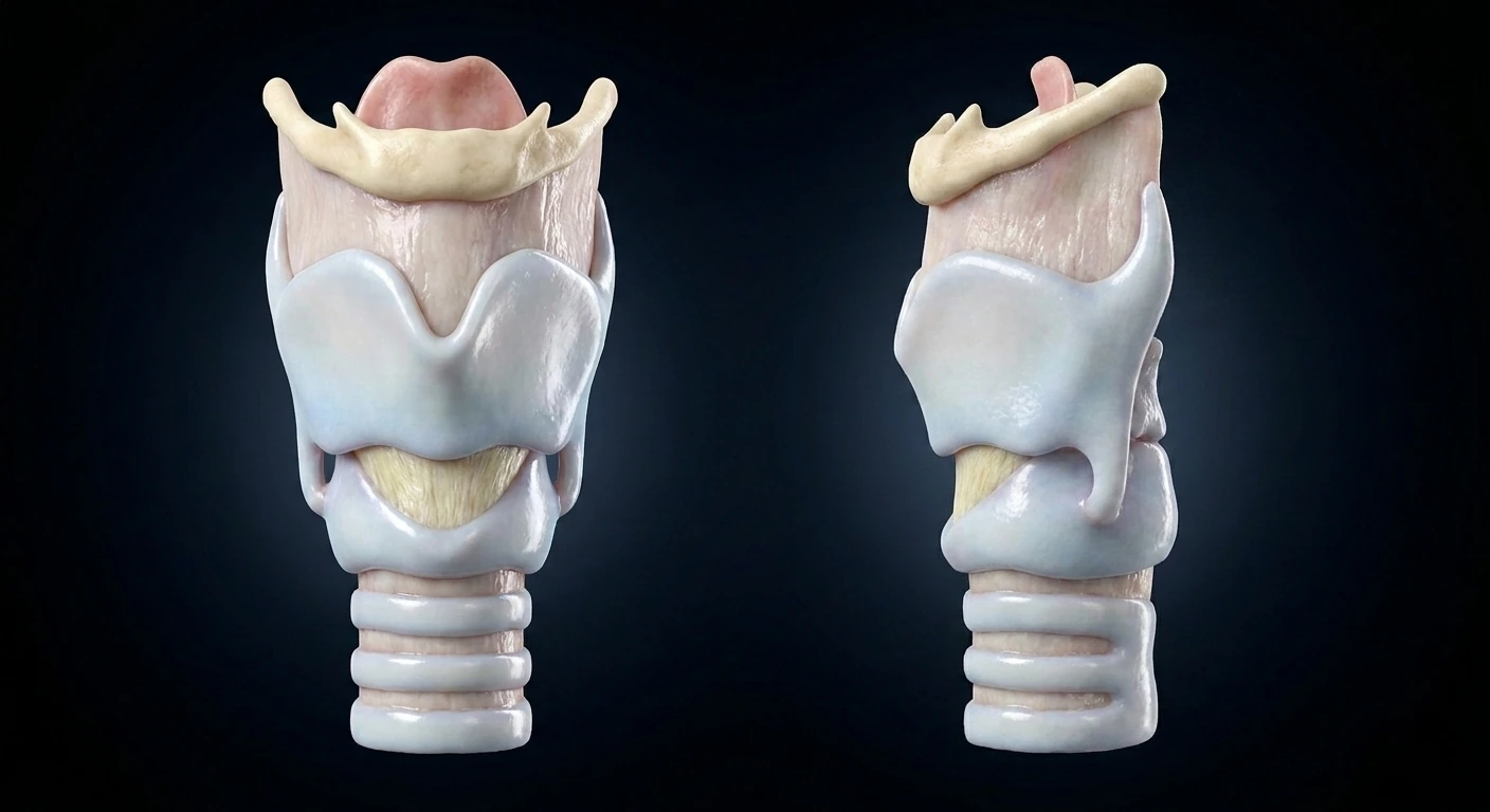Laringe: cartílagos, membranas y primeros anillos traqueales