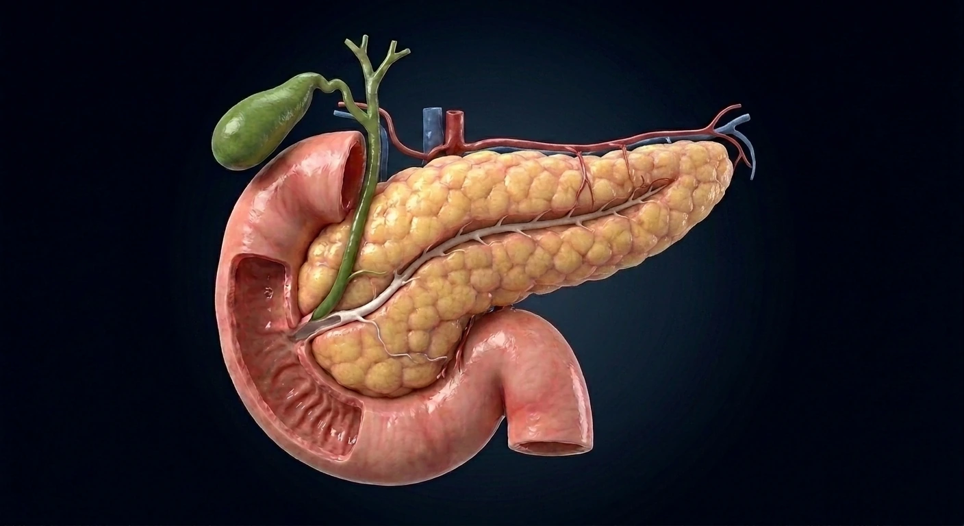Páncreas: cabeza, cuerpo, cola, conducto pancreático e islotes