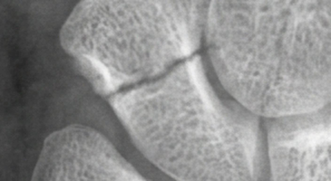 Radiografía ósea: Trazo en la cintura del escafoides (detalle)